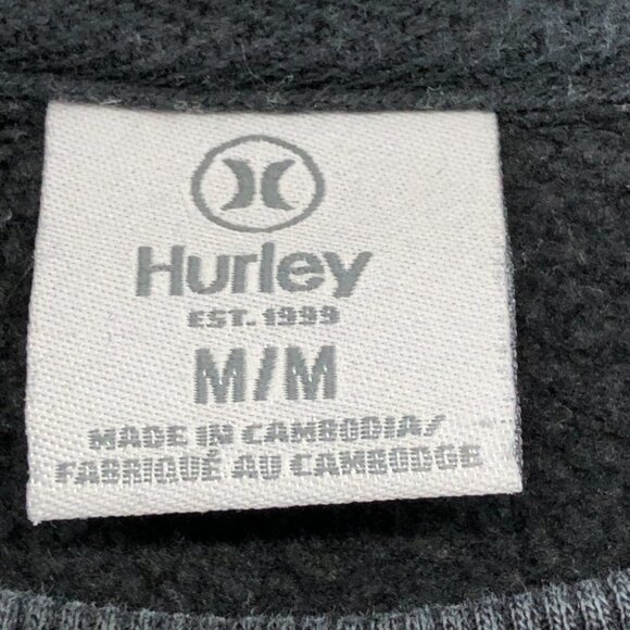 Hurley men's Black monogram logo front crewneck pullover sweater M - Picture 3 of 16